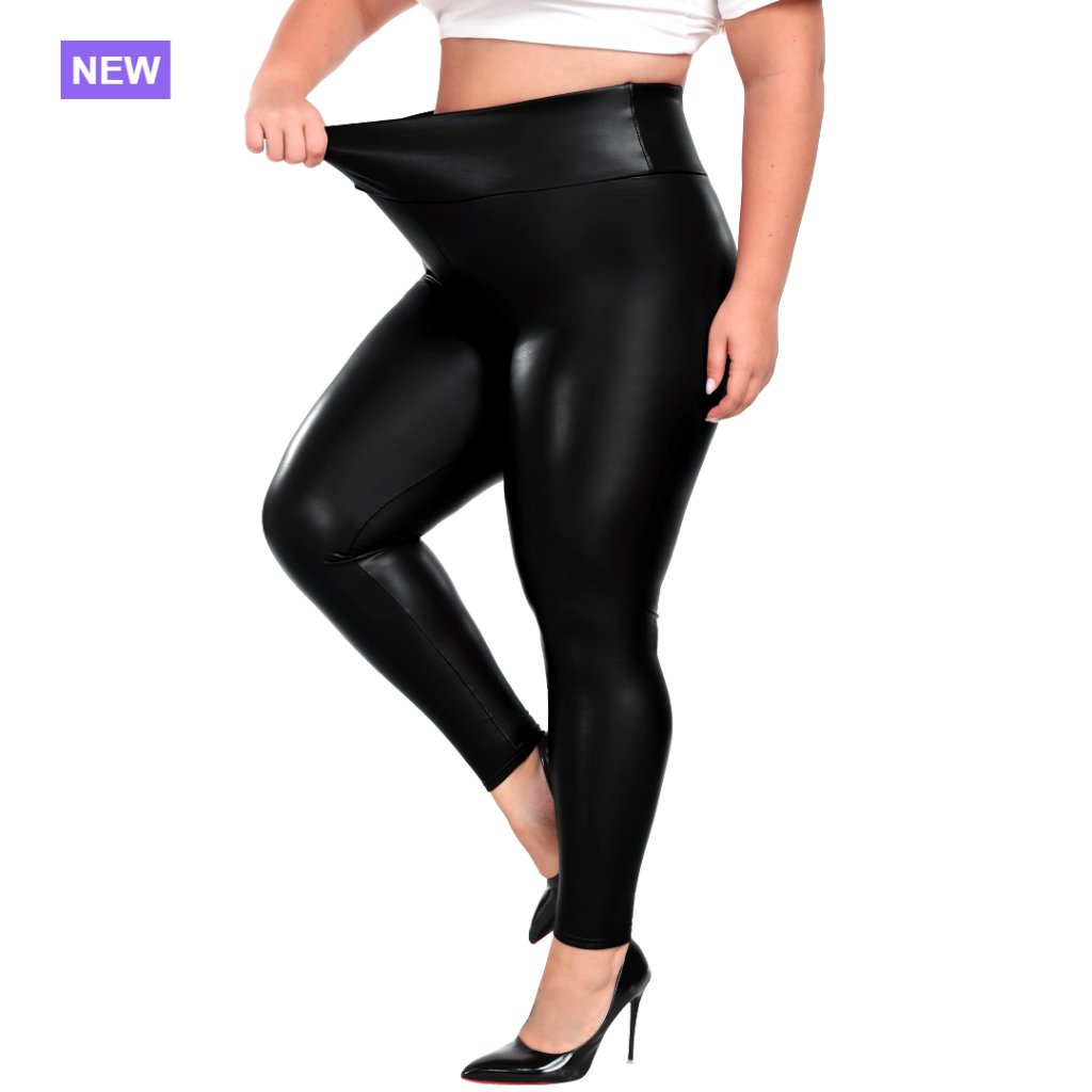 Faux Leather Leggings High Waisted Pleather Pants Stretchy Pu Tights